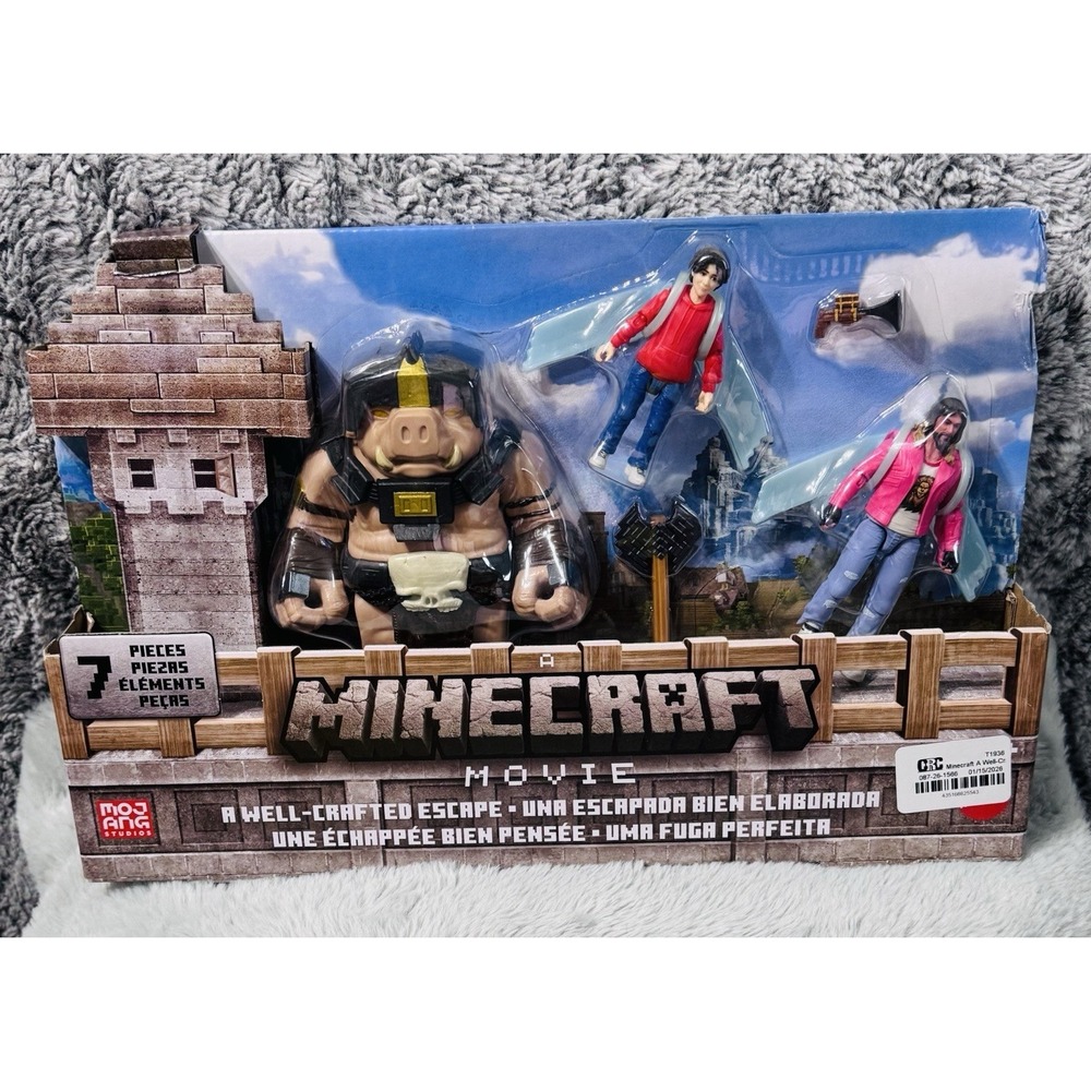 Minecraft Movie A Well‑Crafted Escape Figure Pack NEW 3 Figures + Accessories